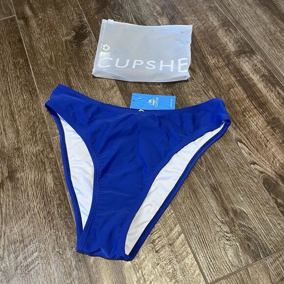 NWT Cupshe Bikini Bottoms Women’s Size Small Blue Swimsuit Beach - Picture 4 of 6